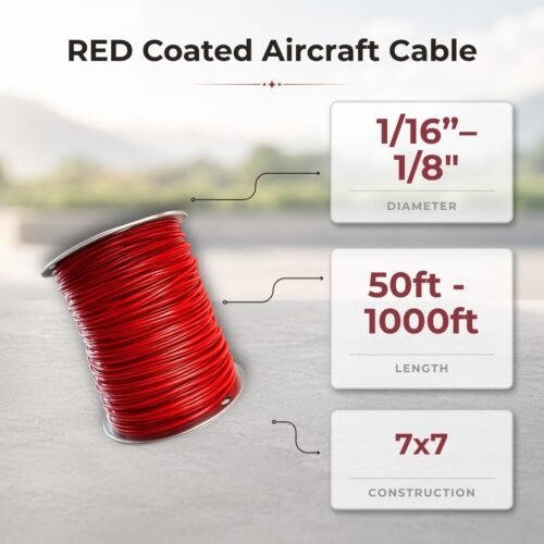 Red Coated Aircraft Cable