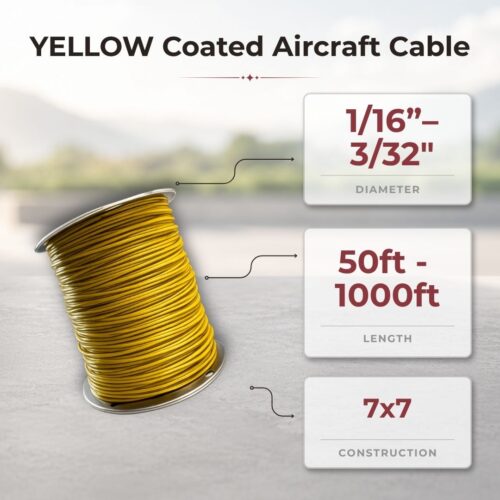 Yellow Coated Aircraft Cable